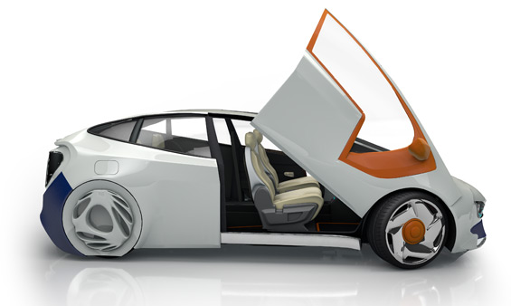 Ilustración del diseño de un coche futurista 