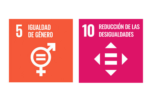 Logos ODS 5 y 10. Igualdad y diversidad. Empleo 